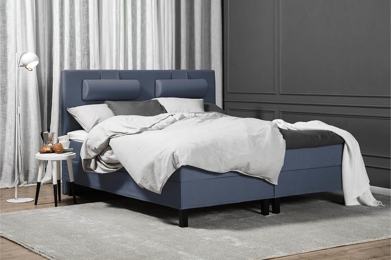 Lucky Sengepakke 150x200 Skum Glatt Sengegavl - Nakkepute Stor Mørkeblå - Møbler - Senger - Kontinentalsenger