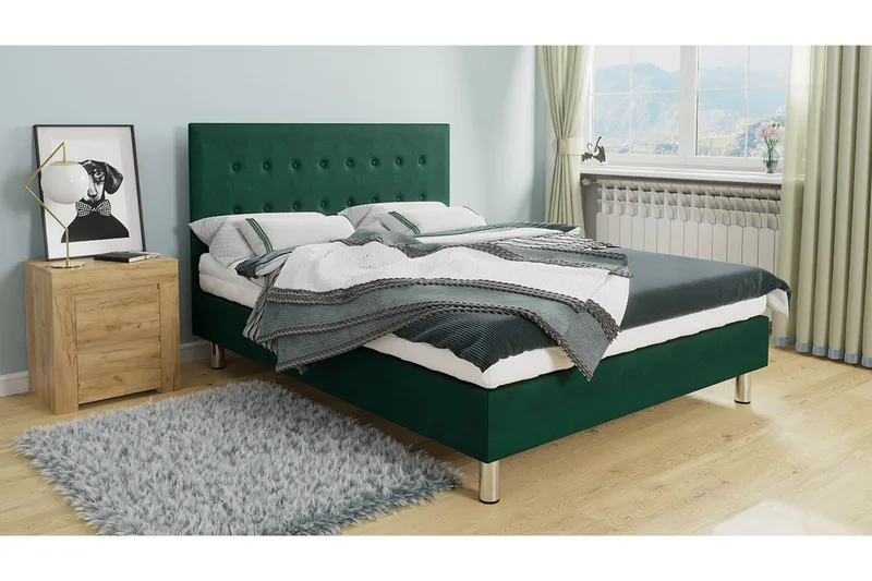 Lux Kontinentalseng 120x204 cm - Grønn - Møbler - Senger - Kontinentalsenger