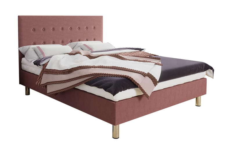 Lux Kontinentalseng 140x204 cm - Rosa - Møbler - Senger - Kontinentalsenger