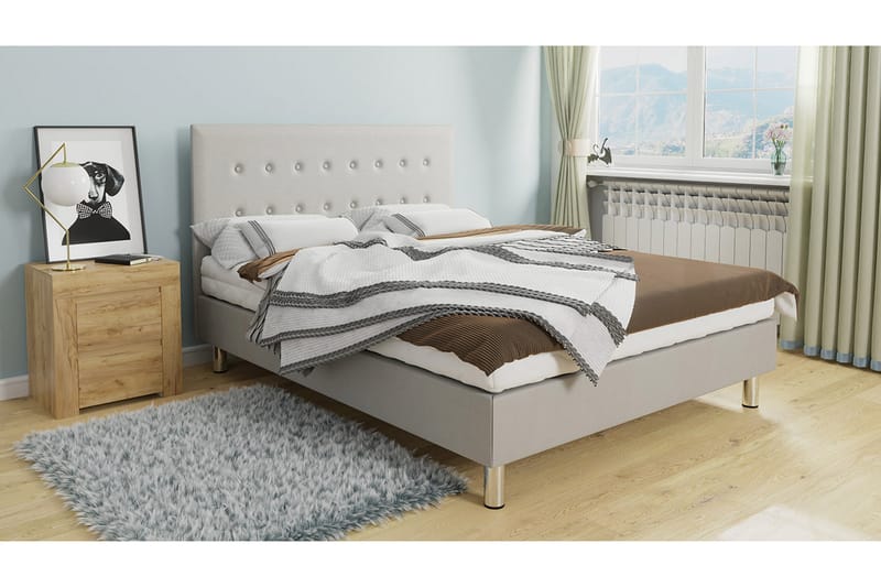 Lux Kontinentalseng 160x204 cm - Hvit - Møbler - Senger - Kontinentalsenger