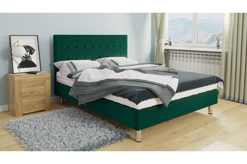 Lux Kontinentalseng 180x204 cm - Grønn - Møbler - Senger - Kontinentalsenger