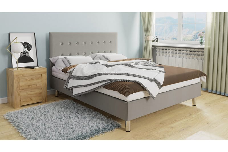 Lux Kontinentalseng 180x204 cm - Hvit - Møbler - Senger - Kontinentalsenger