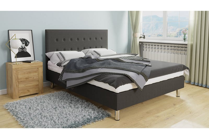 Lux Kontinentalseng 80x204 cm - Grå - Møbler - Senger - Kontinentalsenger