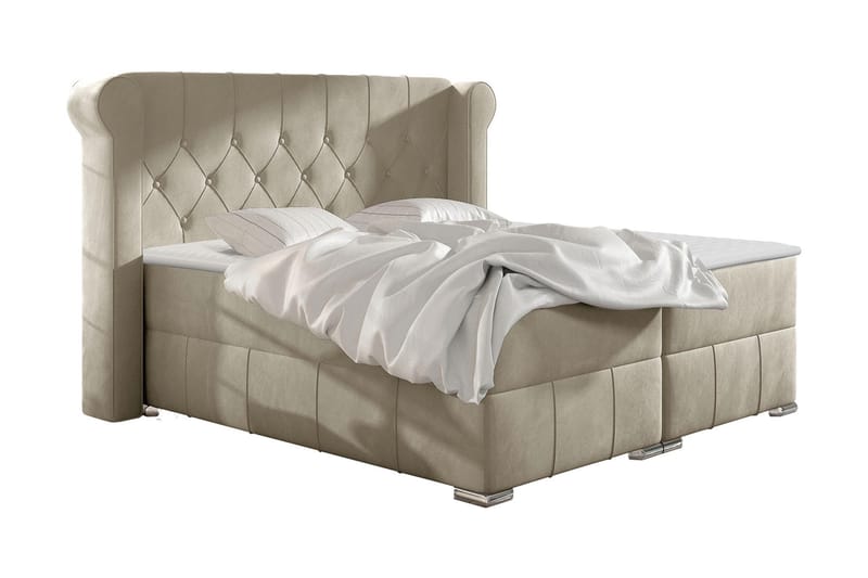 Lyckorna Kontinentalseng 160x200 cm - Beige/Grå - Møbler - Senger - Kontinentalsenger