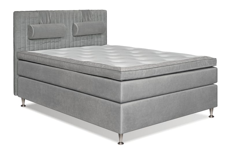 Mega Komplett Sengepakke 160x200 - Lysegrå - Møbler - Senger - Kontinentalsenger