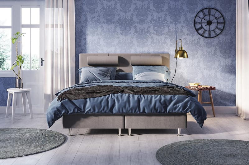 Meja Kontinentalseng 160x200 - Lysegrå - Møbler - Senger - Kontinentalsenger