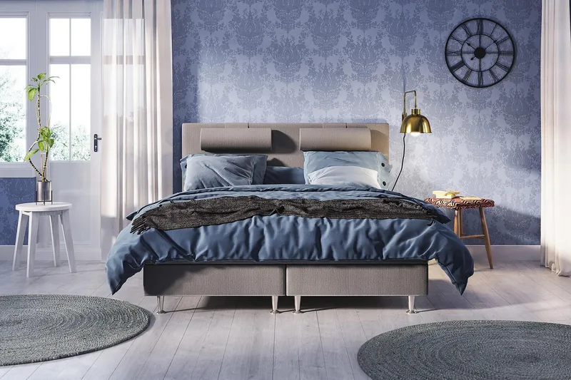 Meja Kontinentalseng 160x200 - Lysegrå - Møbler - Senger - Kontinentalsenger