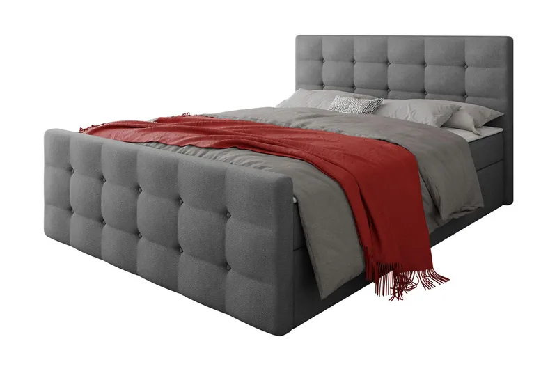 Milano Kontinentalseng 140x200 cm med Sengegavl, Rosa