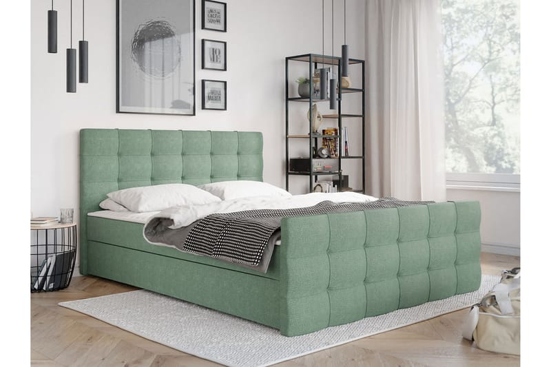 Milano Kontinentalseng 140x210 cm - Grønn - Møbler - Senger - Kontinentalsenger