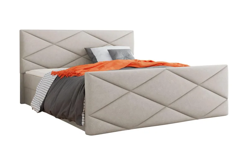 Milano Kontinentalseng 180x200 cm med Sengegavl, Beige