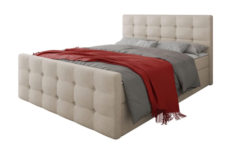 Milano Kontinentalseng 180x200 cm med Sengegavl - Beige - Møbler - Senger - Kontinentalsenger