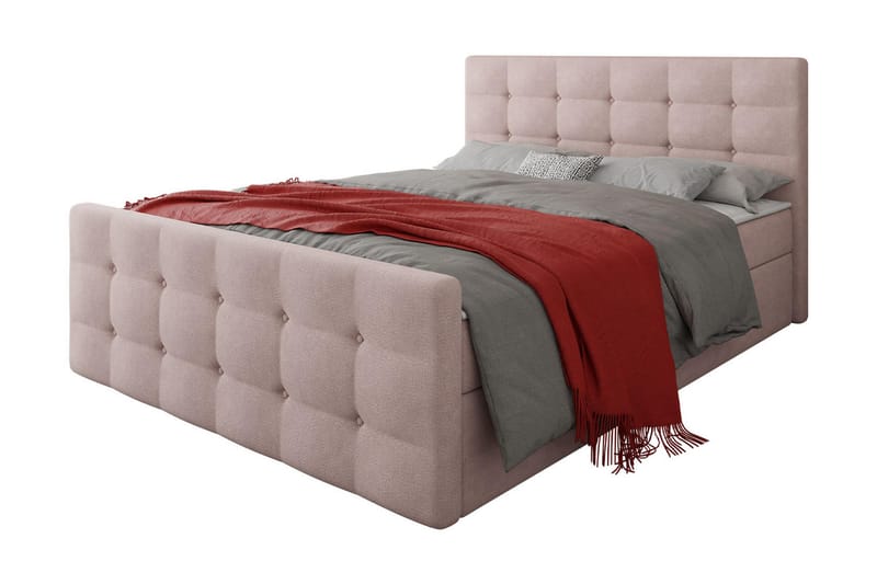 Milano Kontinentalseng 180x200 cm med Sengegavl - Rosa - Møbler - Senger - Kontinentalsenger