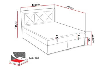 Moden Kontinentalseng 140x215 cm - Grå - Møbler - Senger - Kontinentalsenger