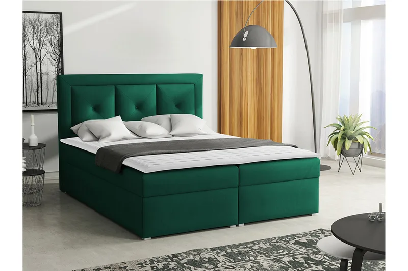 Moden Kontinentalseng 140x215 cm - Grønn - Møbler - Senger - Kontinentalsenger