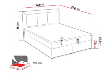 Moden Kontinentalseng 140x215 cm - Svart - Møbler - Senger - Kontinentalsenger