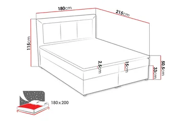 Moden Kontinentalseng 180x215 cm - Beige/Grå - Møbler - Senger - Kontinentalsenger