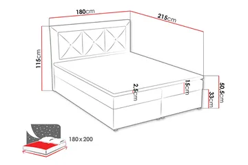Moden Kontinentalseng 180x215 cm - Svart - Møbler - Senger - Kontinentalsenger
