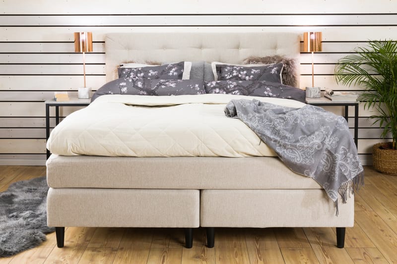 Nice Deluxe Komplett Sengepakke 160x200 - Beige - Møbler - Senger - Komplett sengepakke