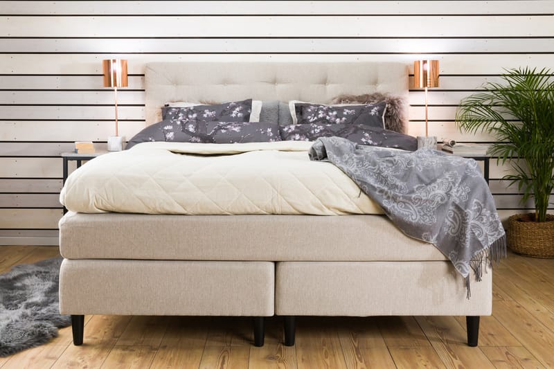 Nice Deluxe Komplett Sengepakke 160x200 - Beige - Møbler - Senger - Komplett sengepakke