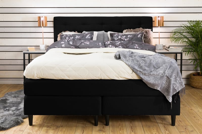 Nice Deluxe Komplett Sengepakke 160x200 - Svart - Møbler - Senger - Komplett sengepakke