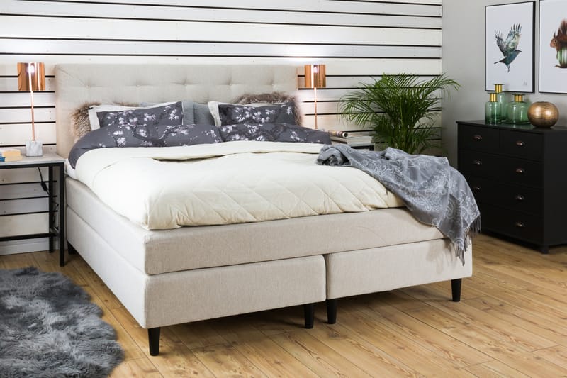 Nice Deluxe Komplett Sengepakke 180x200 - Beige - Møbler - Senger - Komplett sengepakke