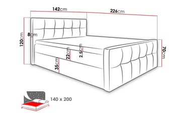 Norrbacksjö Kontinentalseng 140x200 cm - Møbler - Senger - Kontinentalsenger