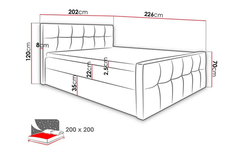 Norrbacksjö Kontinentalseng 200x200 cm - Møbler - Senger - Kontinentalsenger