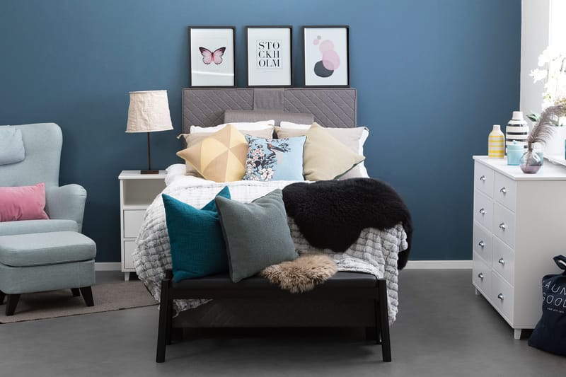 NOTTE 120 Kontinentalseng Grå - Møbler - Senger - Kontinentalsenger