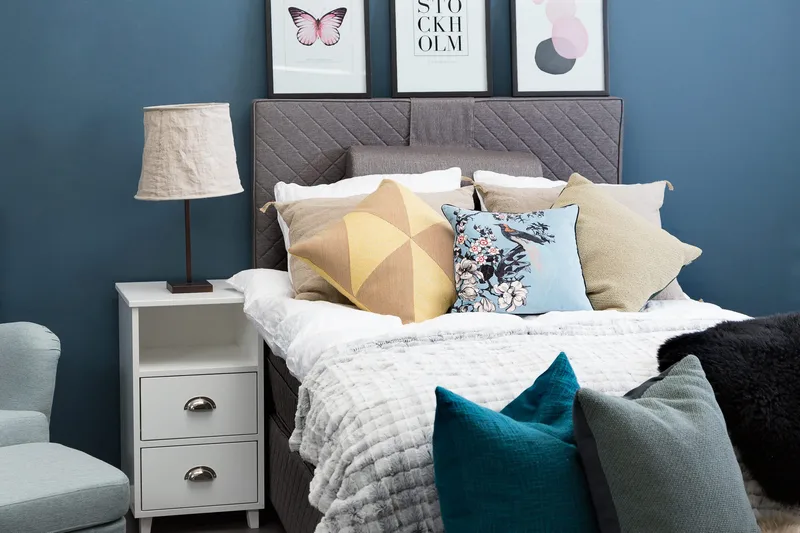 NOTTE 140 Kontinentalseng Grå - Grå - Møbler - Senger - Kontinentalsenger