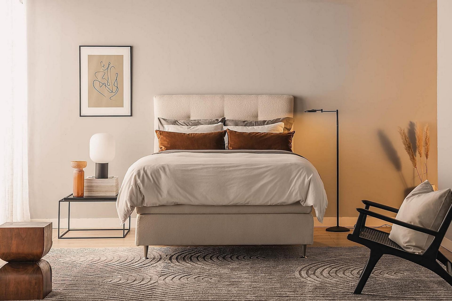Oslo Lyx Kontinentalseng 140x200 cm - Lysebeige - Møbler - Senger - Komplett sengepakke