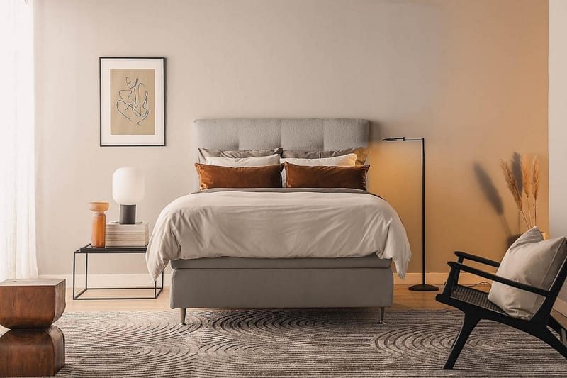 Oslo Lyx Kontinentalseng Boucle 120x200 - Grå - Møbler - Senger - Kontinentalsenger