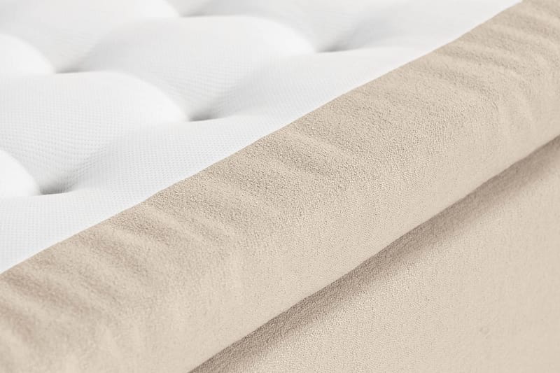 Oslo Lyx Sengepakke Boucle 140x200 Dypheftende Gavl - Beige - Møbler - Senger - Komplett sengepakke