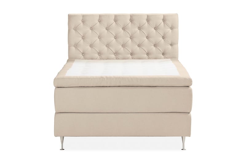 Oslo Lyx Sengepakke Boucle 140x200 Dypheftende Gavl - Beige - Møbler - Senger - Komplett sengepakke