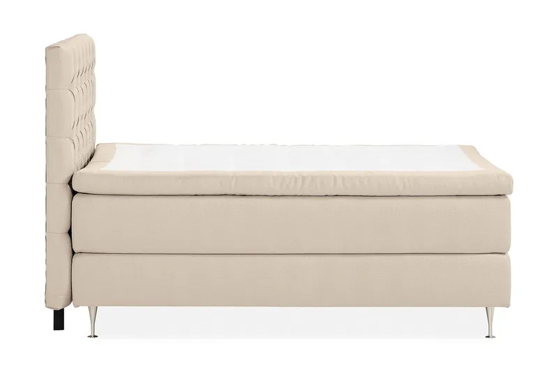 Oslo Lyx Sengepakke Boucle 140x200 Dypheftende Gavl - Beige - Møbler - Senger - Kontinentalsenger