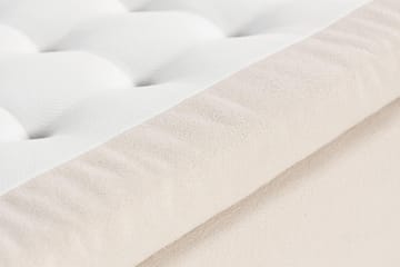 Oslo Lyx Sengepakke Boucle 140x200 Dypheftende Gavl - Lysebeige - Møbler - Senger - Komplett sengepakke