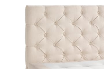 Oslo Lyx Sengepakke Boucle 140x200 Dypheftende Gavl - Lysebeige - Møbler - Senger - Komplett sengepakke