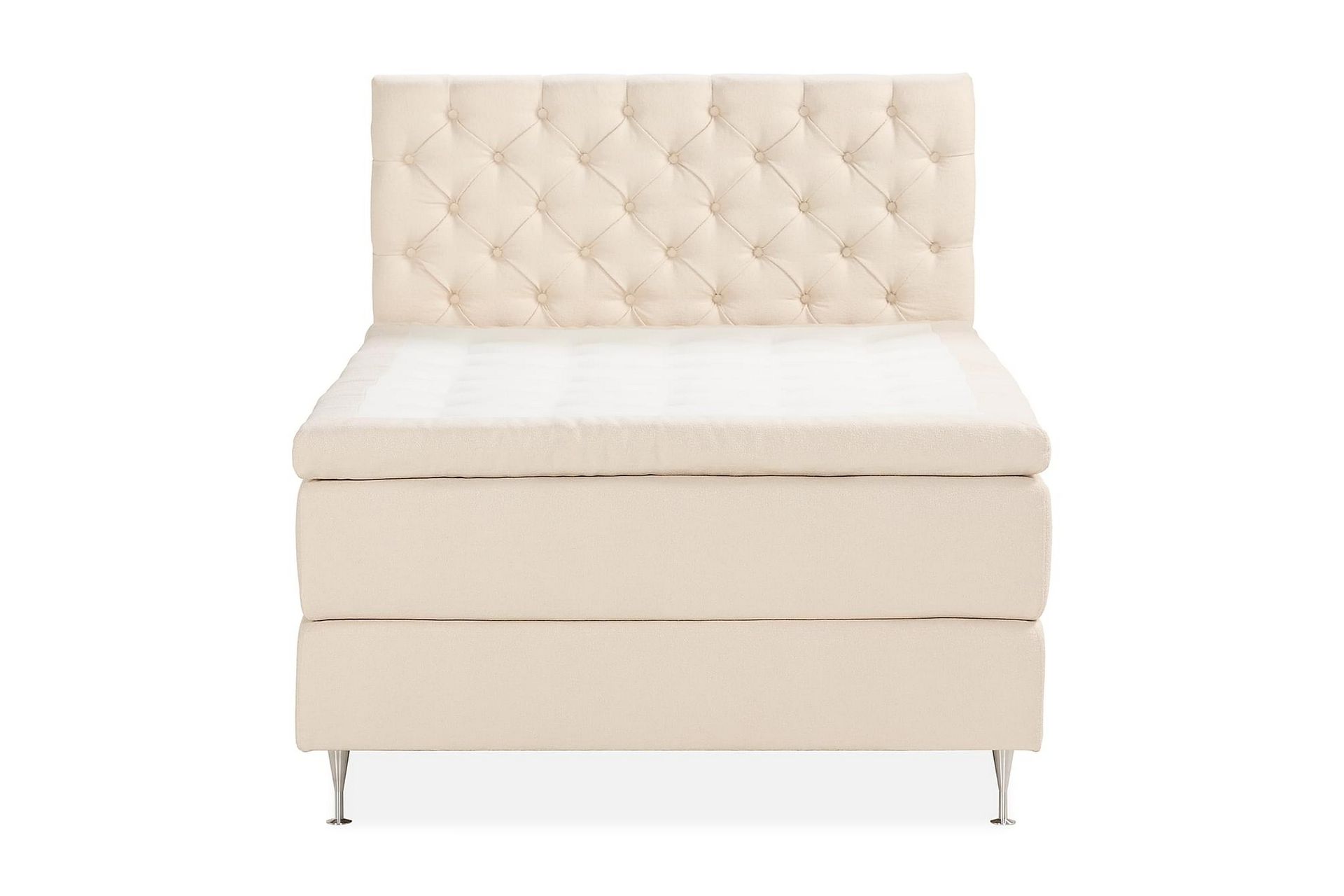 Oslo Lyx Sengepakke Boucle 140x200 Dypheftende Gavl - Lysebeige - Møbler - Senger - Komplett sengepakke