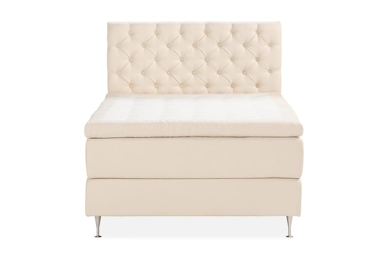 Oslo Lyx Sengepakke Boucle 140x200 Dypheftende Gavl - Lysebeige - Møbler - Senger - Komplett sengepakke