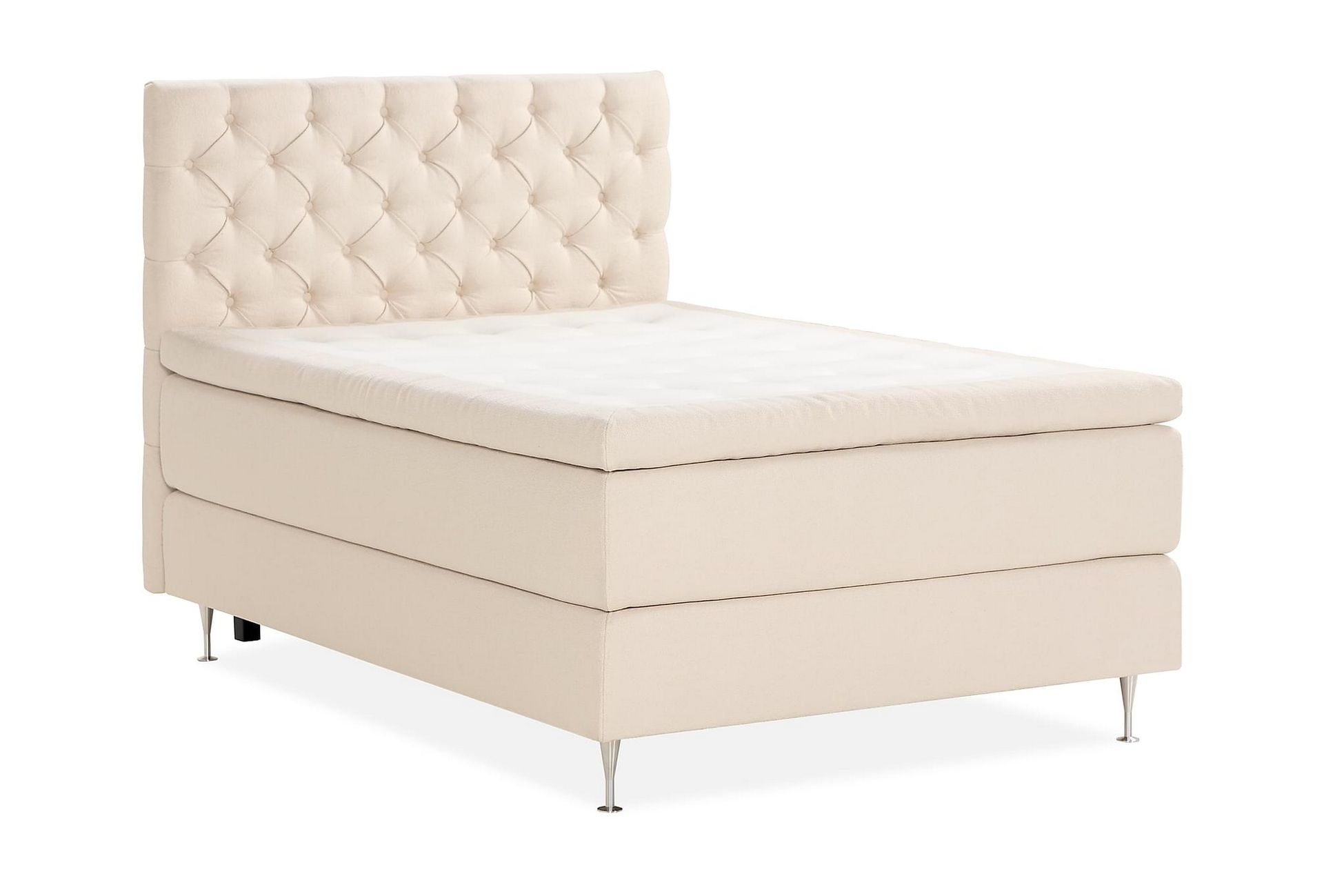 Oslo Lyx Sengepakke Boucle 140x200 Dypheftende Gavl - Lysebeige - Møbler - Senger - Komplett sengepakke