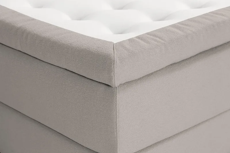 Oslo Lyx Sengepakke Boucle 160x200 Dypheftende Gavl - Grå - Møbler - Senger - Kontinentalsenger