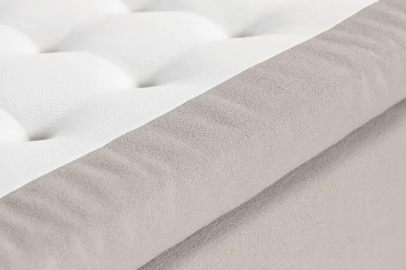 Oslo Lyx Sengepakke Boucle 160x200 Dypheftende Gavl - Grå - Møbler - Senger - Kontinentalsenger