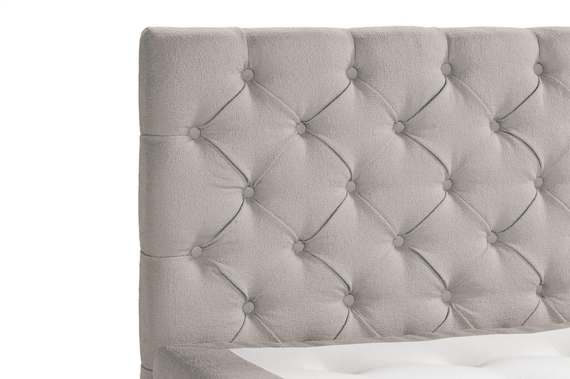 Oslo Lyx Sengepakke Boucle 160x200 Dypheftende Gavl - Grå - Møbler - Senger - Kontinentalsenger