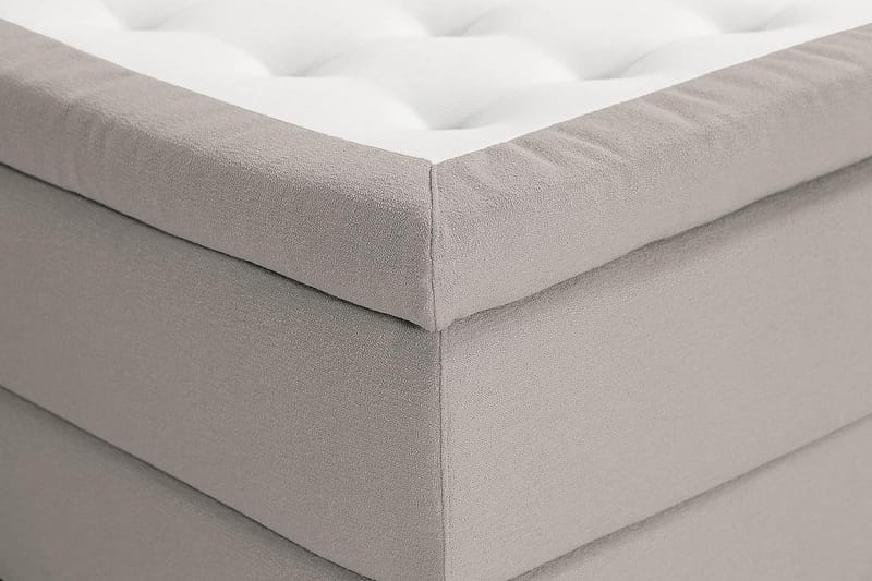 Oslo Lyx Sengepakke Boucle 160x200 Knappad Gavl - Grå - Møbler - Senger - Komplett sengepakke