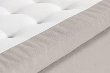 Oslo Lyx Sengepakke Boucle 160x200 Knappad Gavl - Grå - Møbler - Senger - Komplett sengepakke