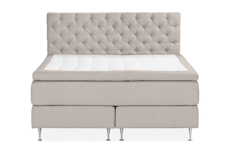 Oslo Lyx Sengepakke Boucle 180x200 Dypheftende Gavl, Grå