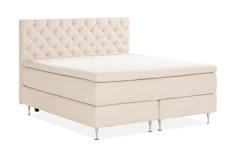 Oslo Lyx Sengepakke Boucle 180x200 Dypheftende Gavl - Lysebeige - Møbler - Senger - Kontinentalsenger