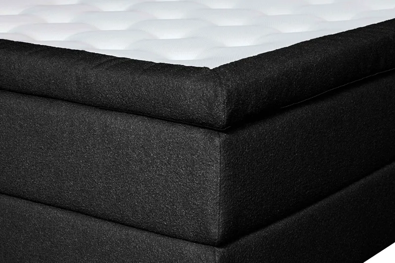 Oslo Lyx Sengpakke Kontinentalseng 140x200 cm Curved Sengegavl - Svart - Møbler - Senger - Kontinentalsenger
