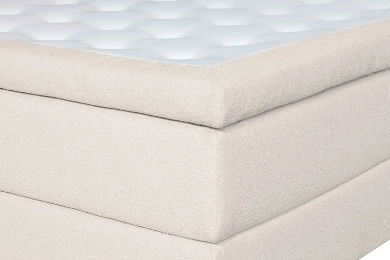 Oslo Lyx Sengpakke Kontinentalseng 160x200 cm Curved Sengegavl - Lys beige - Møbler - Senger - Kontinentalsenger