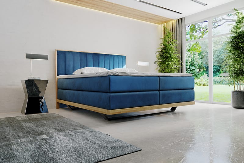 Oslo Sengepakke 140x200 cm - Blå - Komplett sengepakke - Kontinentalsenger - Dobbeltsenger