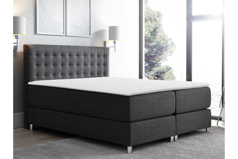 Plevoll Kontinentalseng 140x200 - Grå - Møbler - Senger - Kontinentalsenger